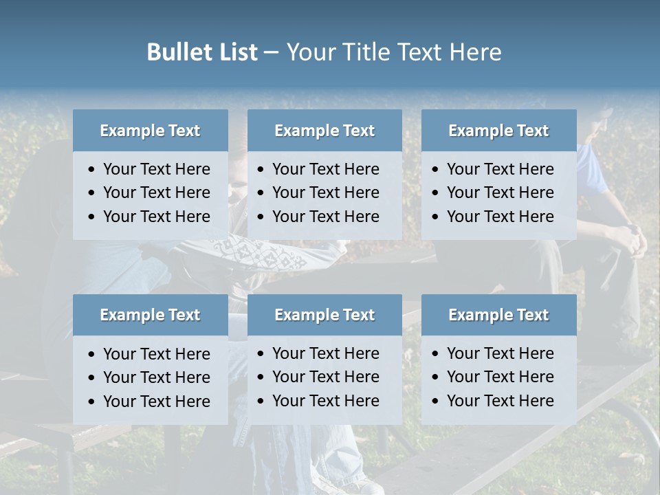 A Group Of People Sitting On Top Of A Wooden Bench PowerPoint Template