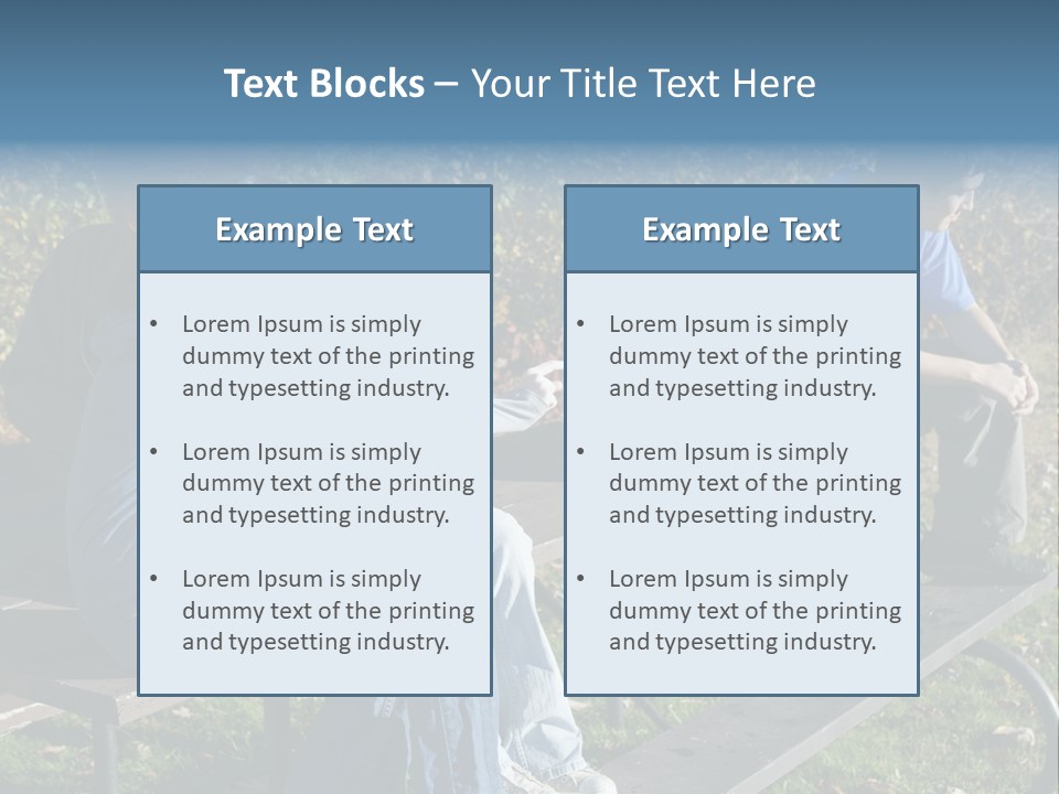 A Group Of People Sitting On Top Of A Wooden Bench PowerPoint Template