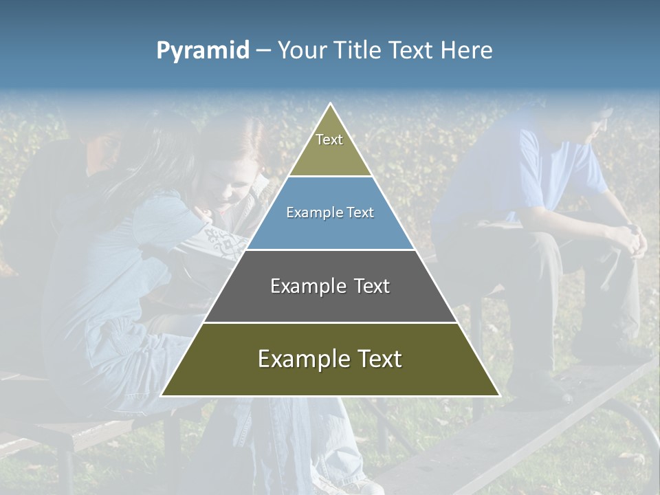 A Group Of People Sitting On Top Of A Wooden Bench PowerPoint Template