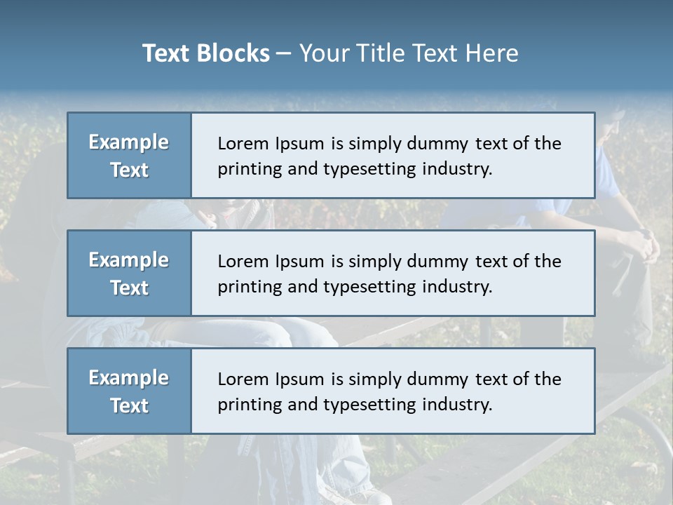 A Group Of People Sitting On Top Of A Wooden Bench PowerPoint Template