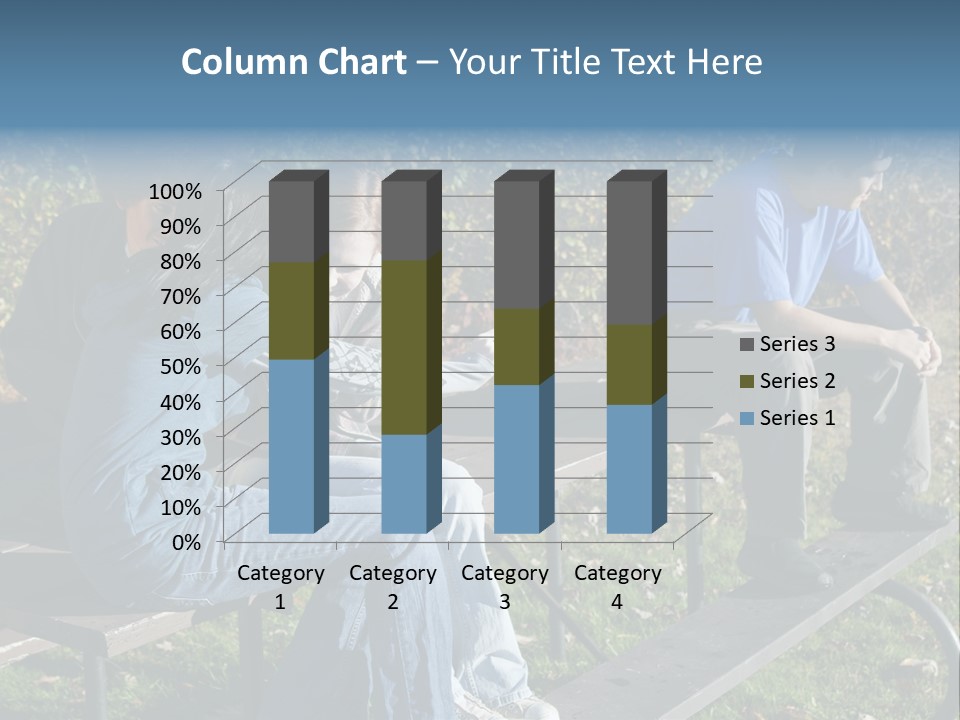 A Group Of People Sitting On Top Of A Wooden Bench PowerPoint Template