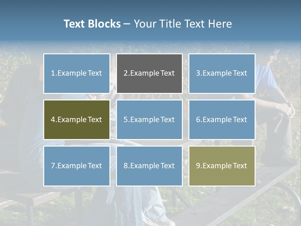A Group Of People Sitting On Top Of A Wooden Bench PowerPoint Template