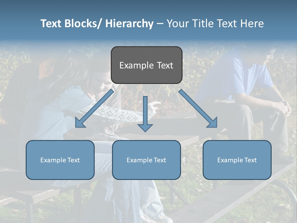 A Group Of People Sitting On Top Of A Wooden Bench PowerPoint Template