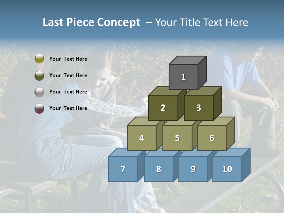 A Group Of People Sitting On Top Of A Wooden Bench PowerPoint Template