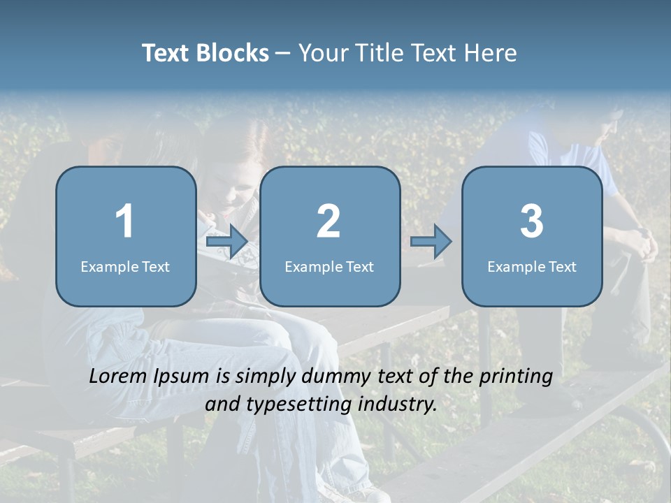 A Group Of People Sitting On Top Of A Wooden Bench PowerPoint Template