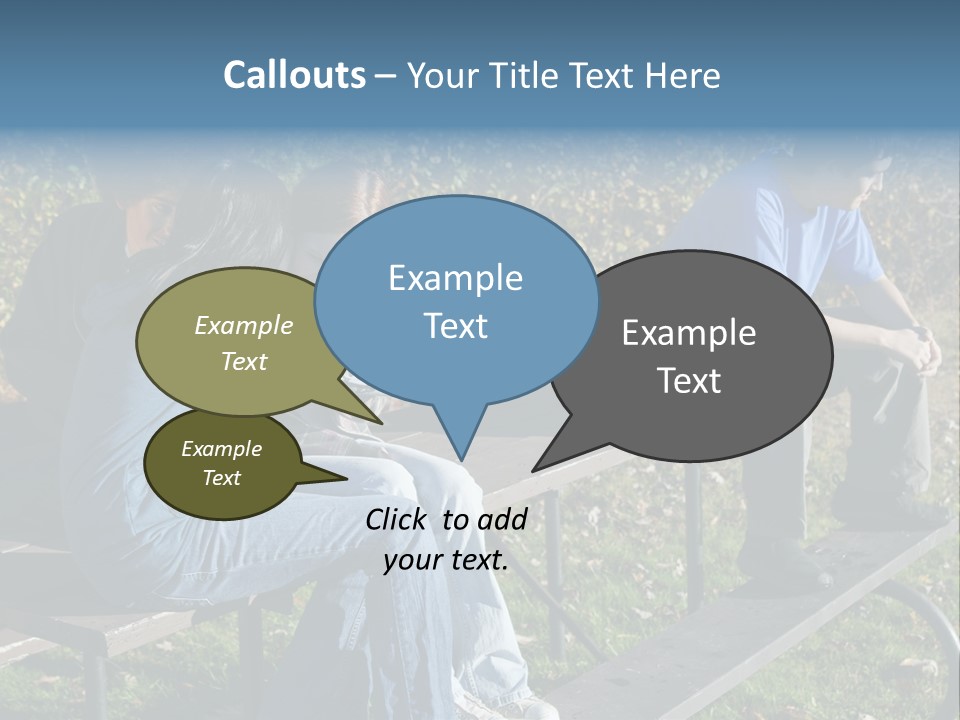 A Group Of People Sitting On Top Of A Wooden Bench PowerPoint Template