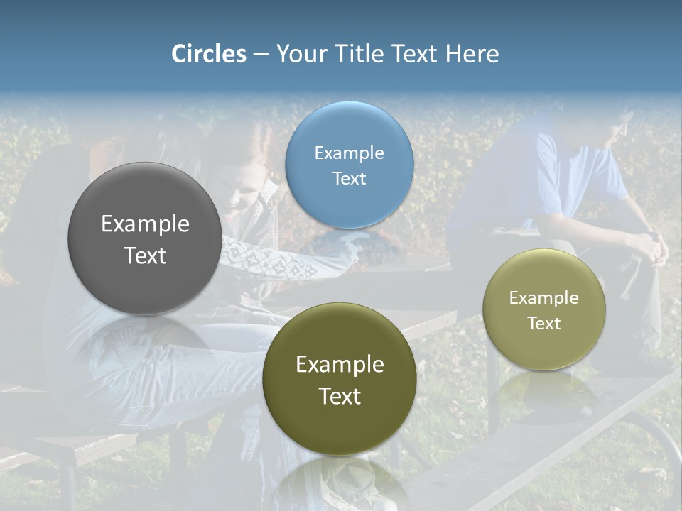 A Group Of People Sitting On Top Of A Wooden Bench PowerPoint Template