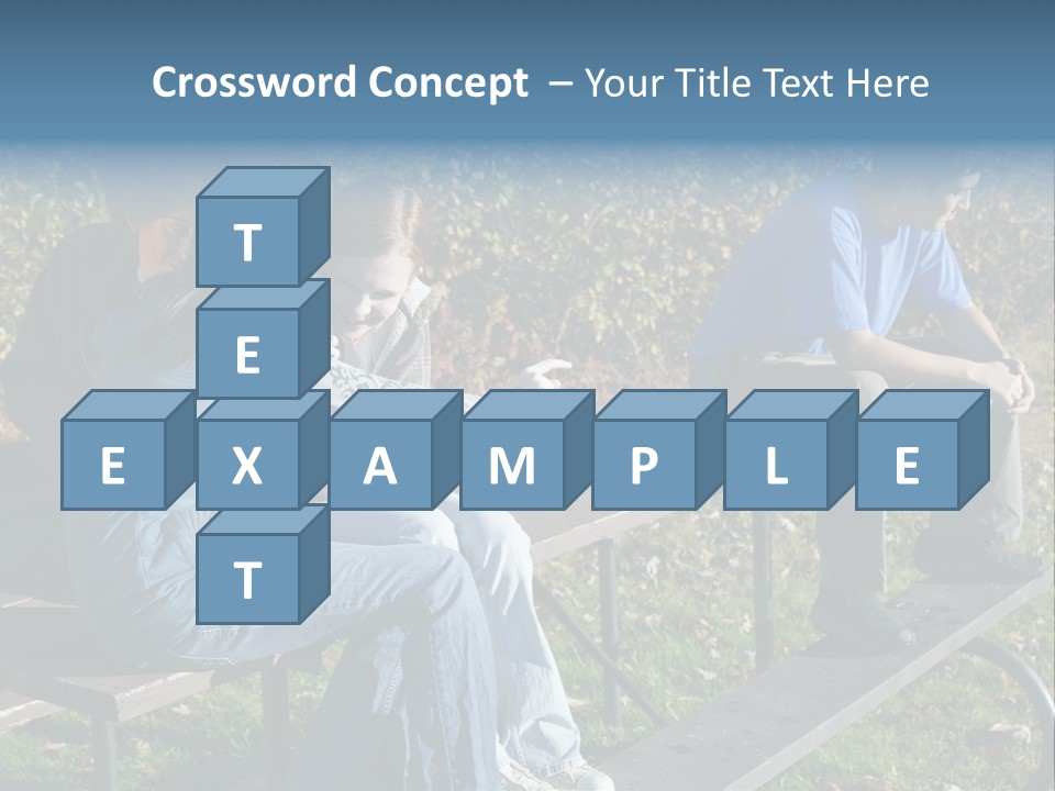 A Group Of People Sitting On Top Of A Wooden Bench PowerPoint Template