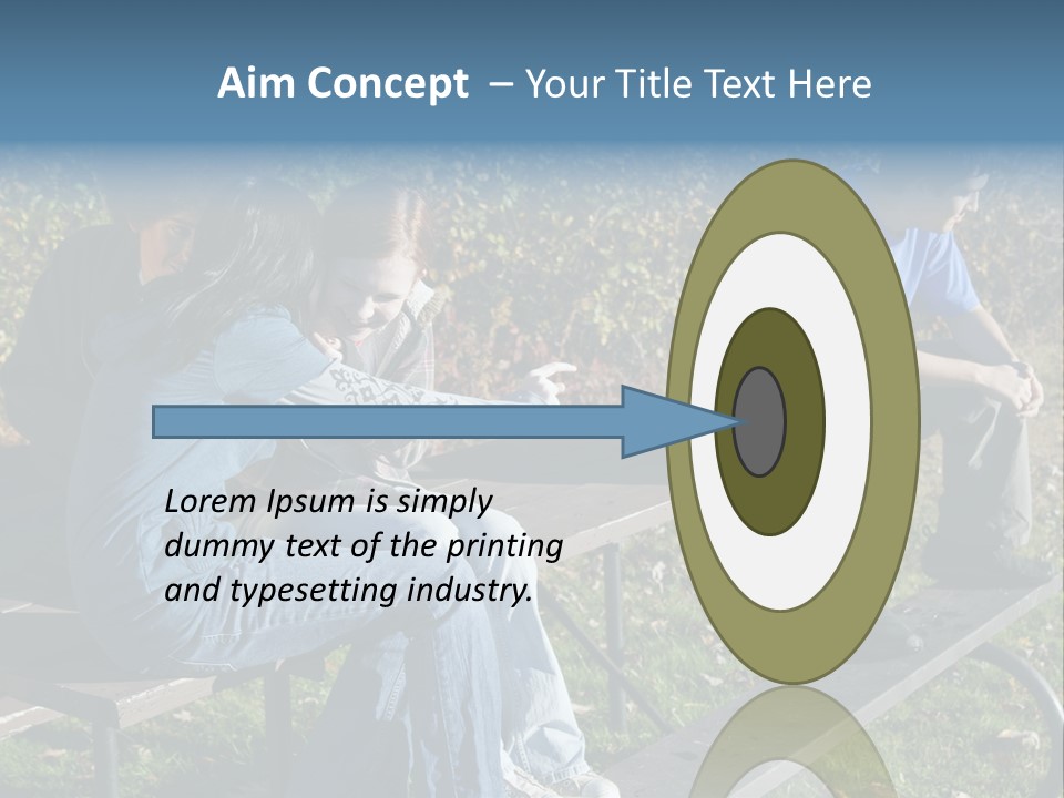 A Group Of People Sitting On Top Of A Wooden Bench PowerPoint Template