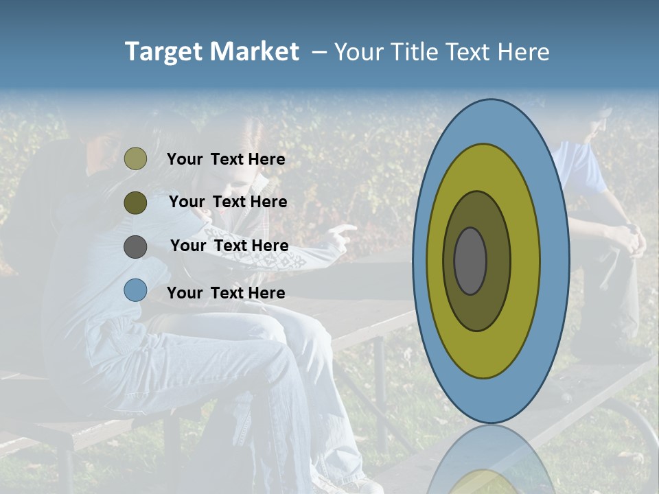 A Group Of People Sitting On Top Of A Wooden Bench PowerPoint Template