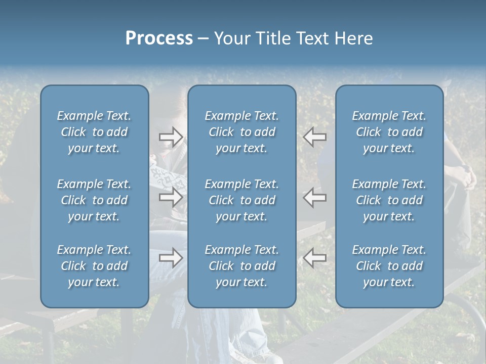 A Group Of People Sitting On Top Of A Wooden Bench PowerPoint Template