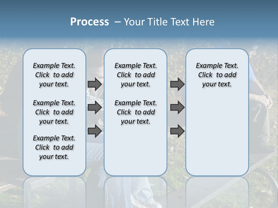 A Group Of People Sitting On Top Of A Wooden Bench PowerPoint Template