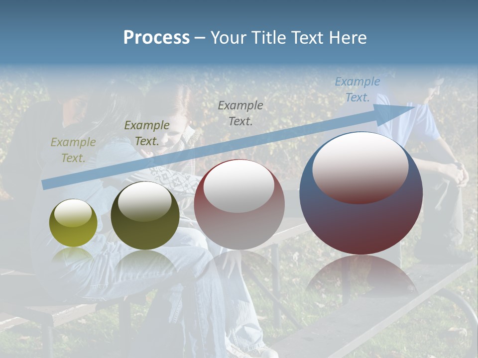 A Group Of People Sitting On Top Of A Wooden Bench PowerPoint Template