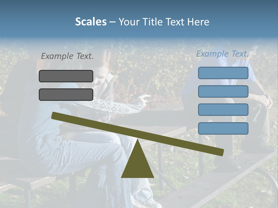 A Group Of People Sitting On Top Of A Wooden Bench PowerPoint Template