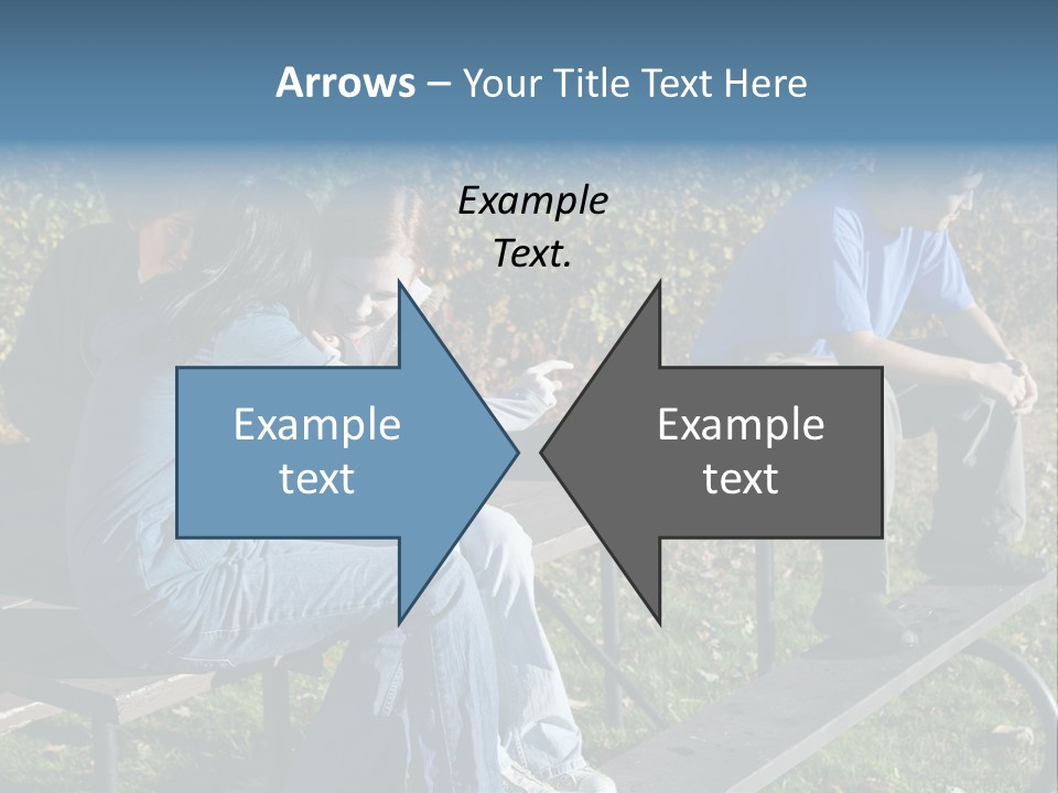 A Group Of People Sitting On Top Of A Wooden Bench PowerPoint Template