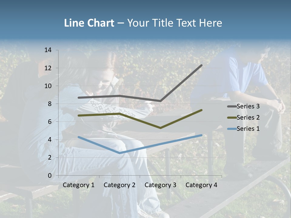 A Group Of People Sitting On Top Of A Wooden Bench PowerPoint Template