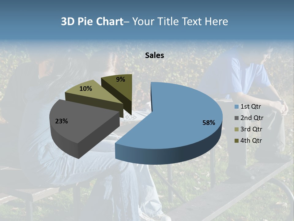 A Group Of People Sitting On Top Of A Wooden Bench PowerPoint Template