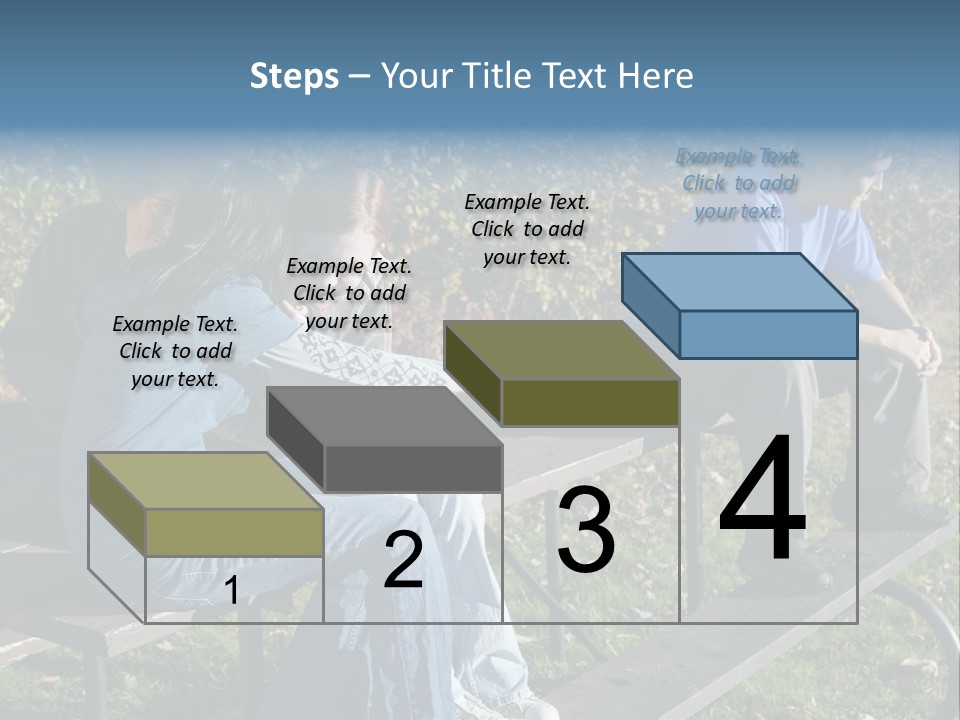 A Group Of People Sitting On Top Of A Wooden Bench PowerPoint Template