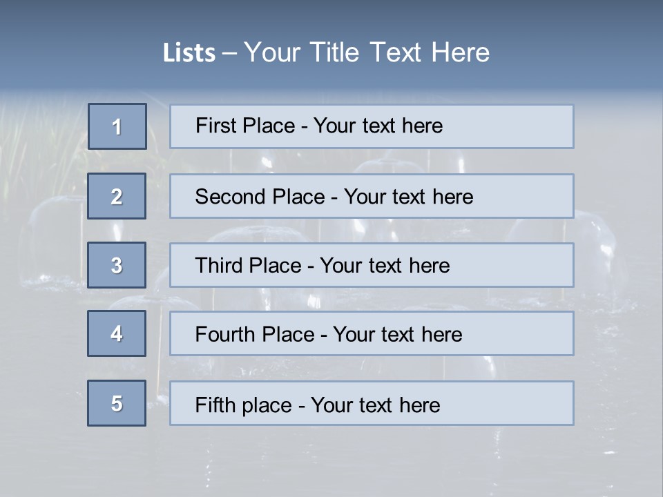 Pool Decorative Spout PowerPoint Template