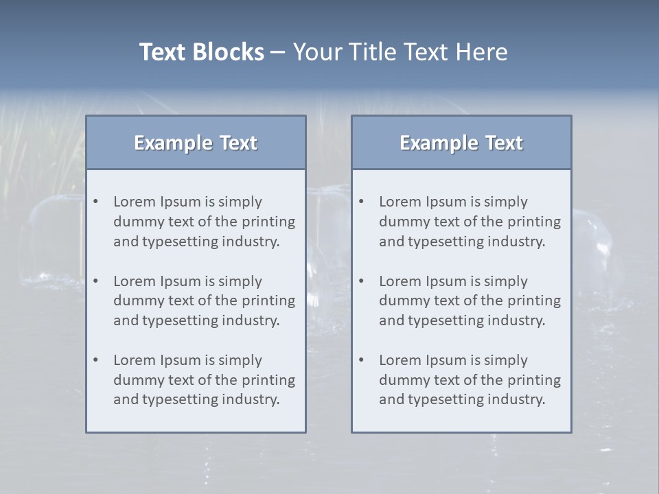 Pool Decorative Spout PowerPoint Template