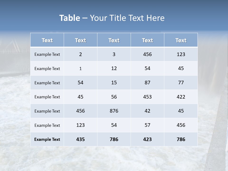 Wall Reservoir Watts PowerPoint Template