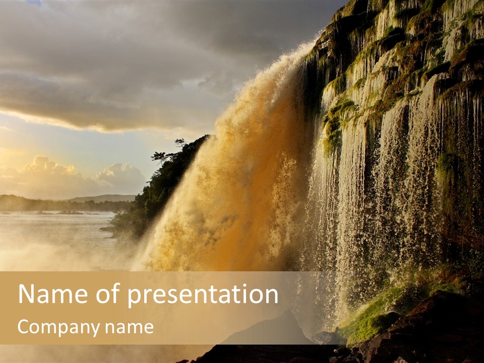 Park Flow Waterfall PowerPoint Template