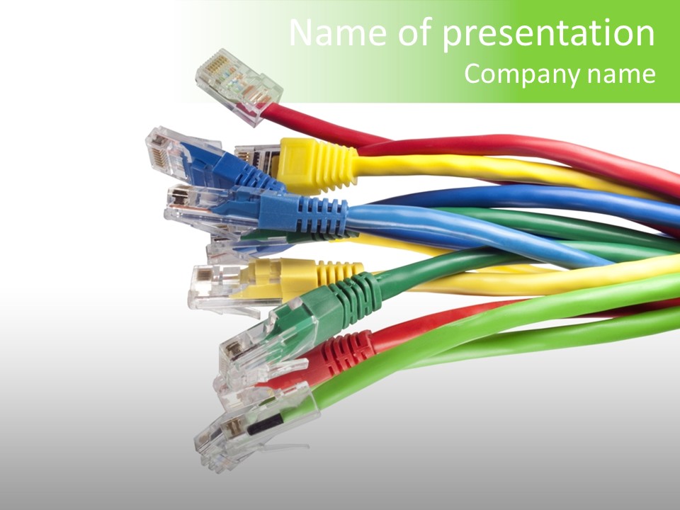 Cable White Cat PowerPoint Template