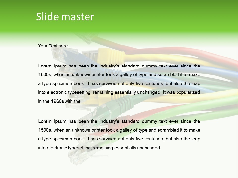 Cable White Cat PowerPoint Template