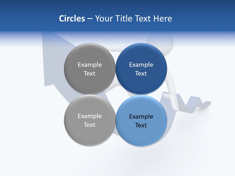 A Person Is Climbing Up A Blue Arrow PowerPoint Template