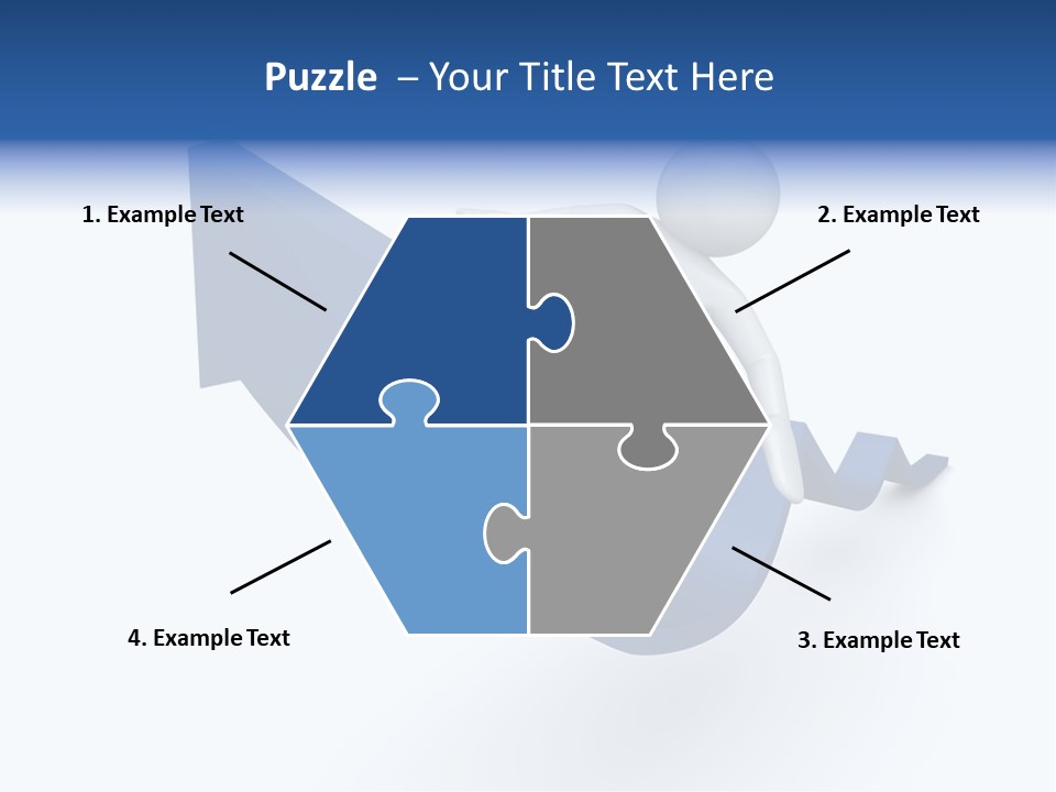 A Person Is Climbing Up A Blue Arrow PowerPoint Template