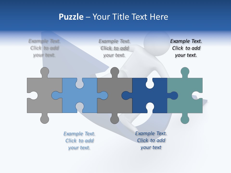 A Person Is Climbing Up A Blue Arrow PowerPoint Template