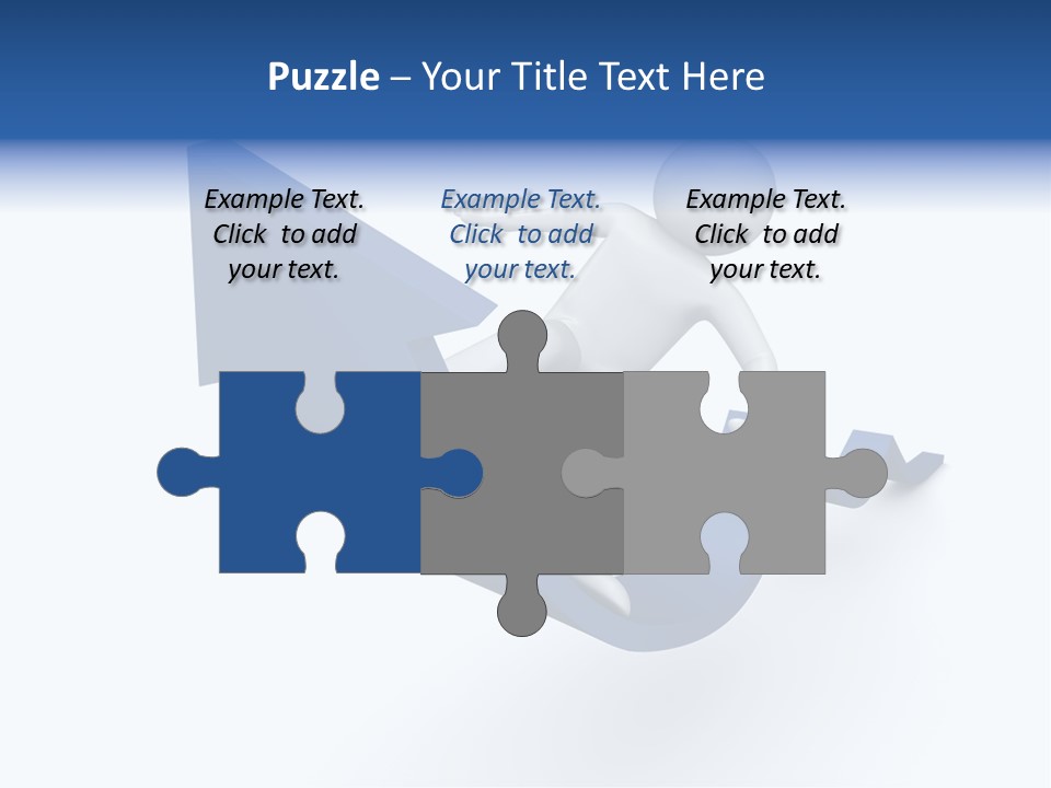 A Person Is Climbing Up A Blue Arrow PowerPoint Template