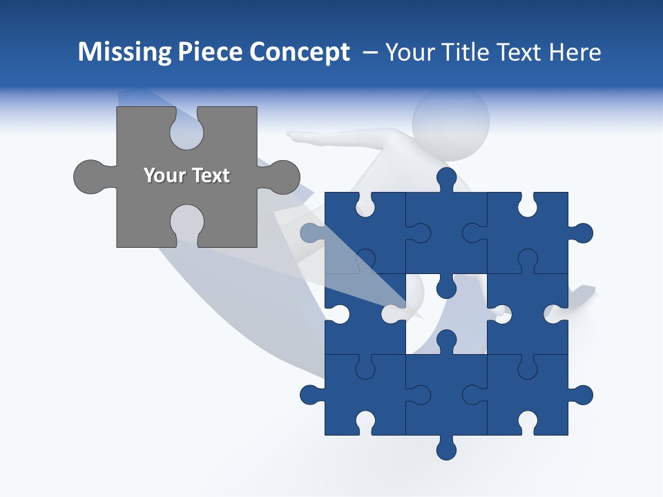 A Person Is Climbing Up A Blue Arrow PowerPoint Template