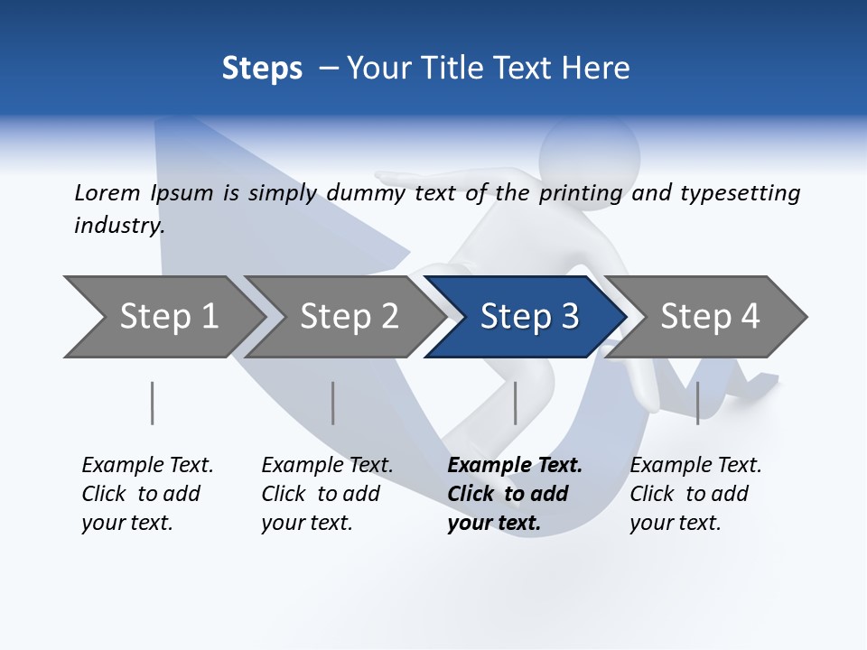 A Person Is Climbing Up A Blue Arrow PowerPoint Template