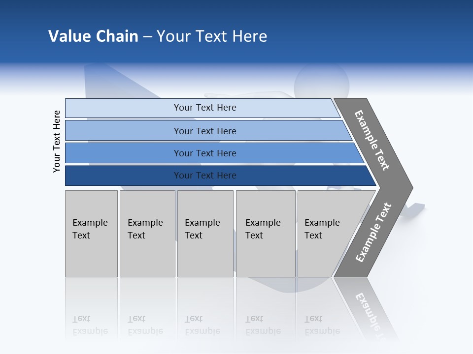 A Person Is Climbing Up A Blue Arrow PowerPoint Template