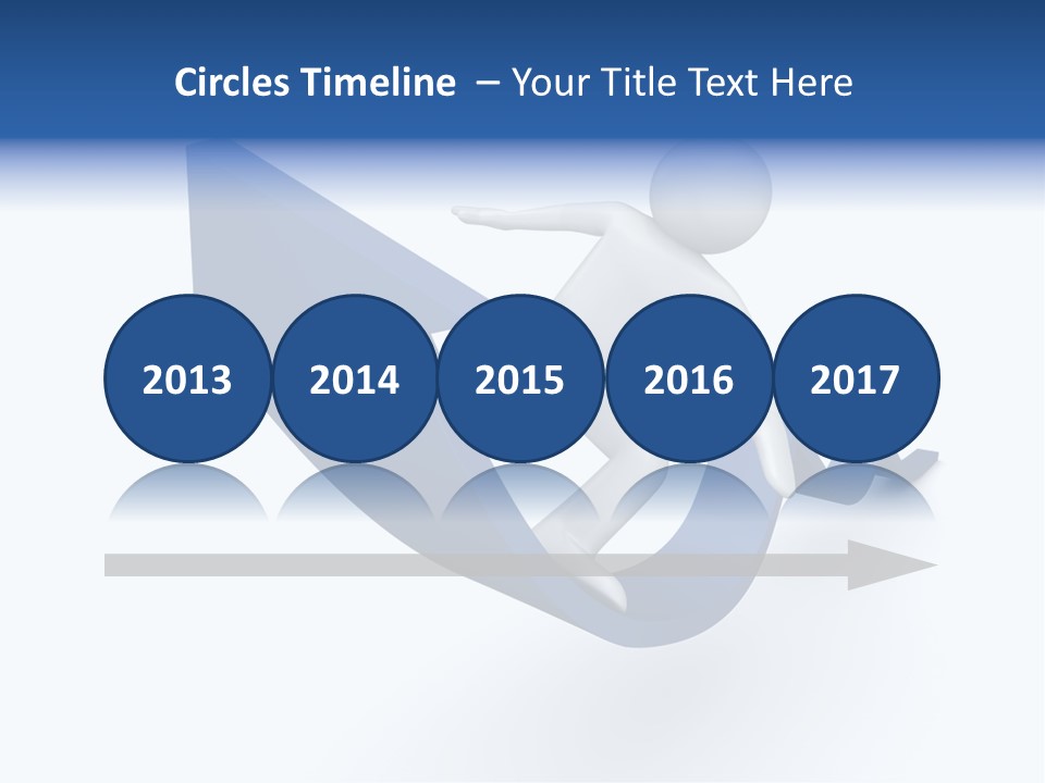 A Person Is Climbing Up A Blue Arrow PowerPoint Template