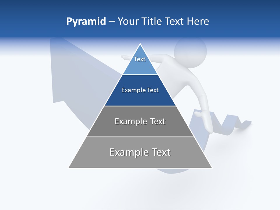 A Person Is Climbing Up A Blue Arrow PowerPoint Template