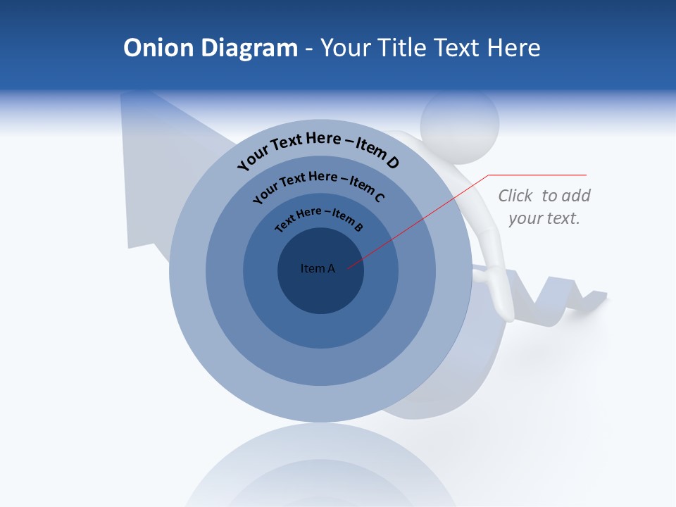 A Person Is Climbing Up A Blue Arrow PowerPoint Template