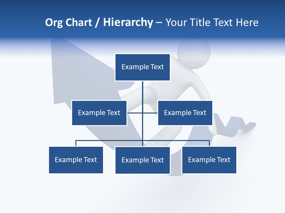 A Person Is Climbing Up A Blue Arrow PowerPoint Template