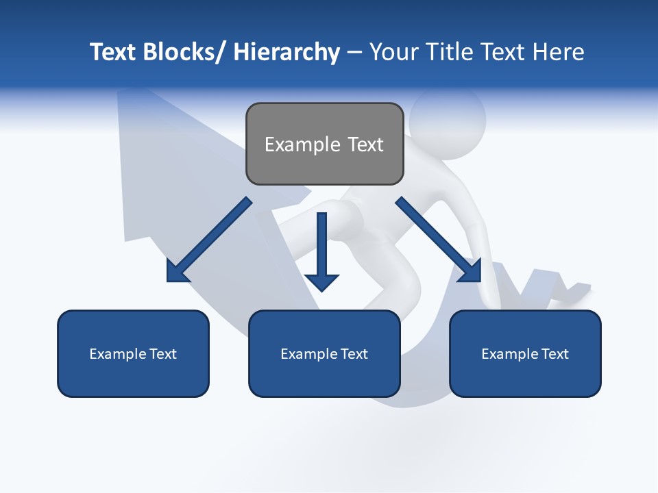 A Person Is Climbing Up A Blue Arrow PowerPoint Template