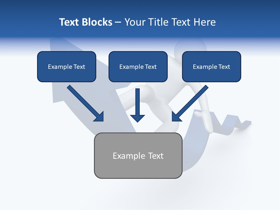 A Person Is Climbing Up A Blue Arrow PowerPoint Template