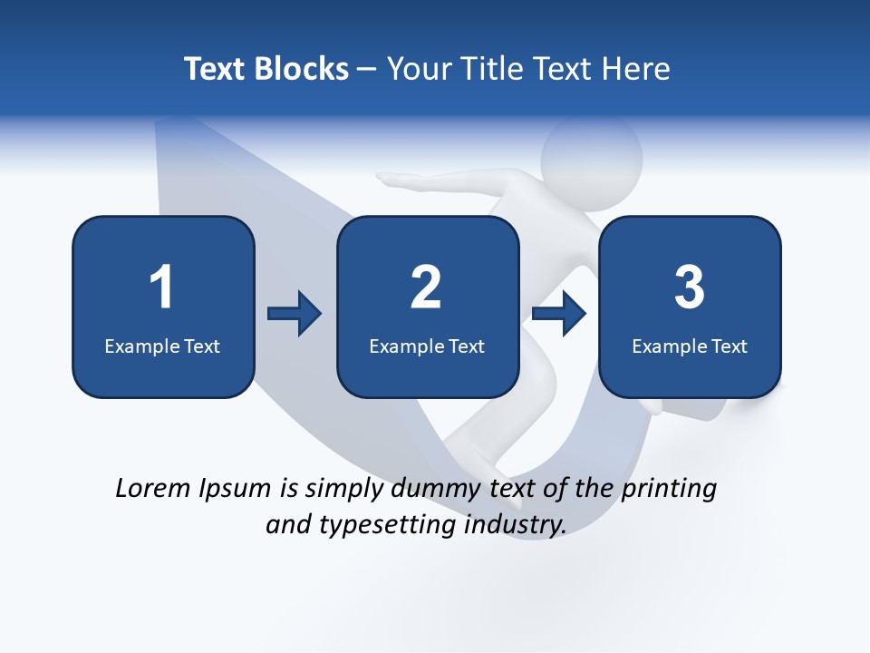 A Person Is Climbing Up A Blue Arrow PowerPoint Template