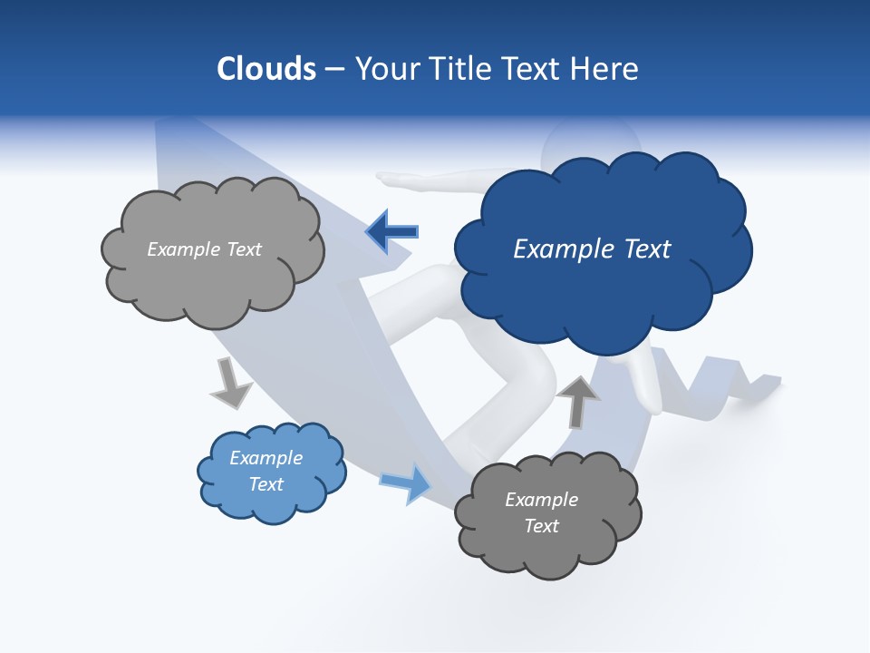 A Person Is Climbing Up A Blue Arrow PowerPoint Template