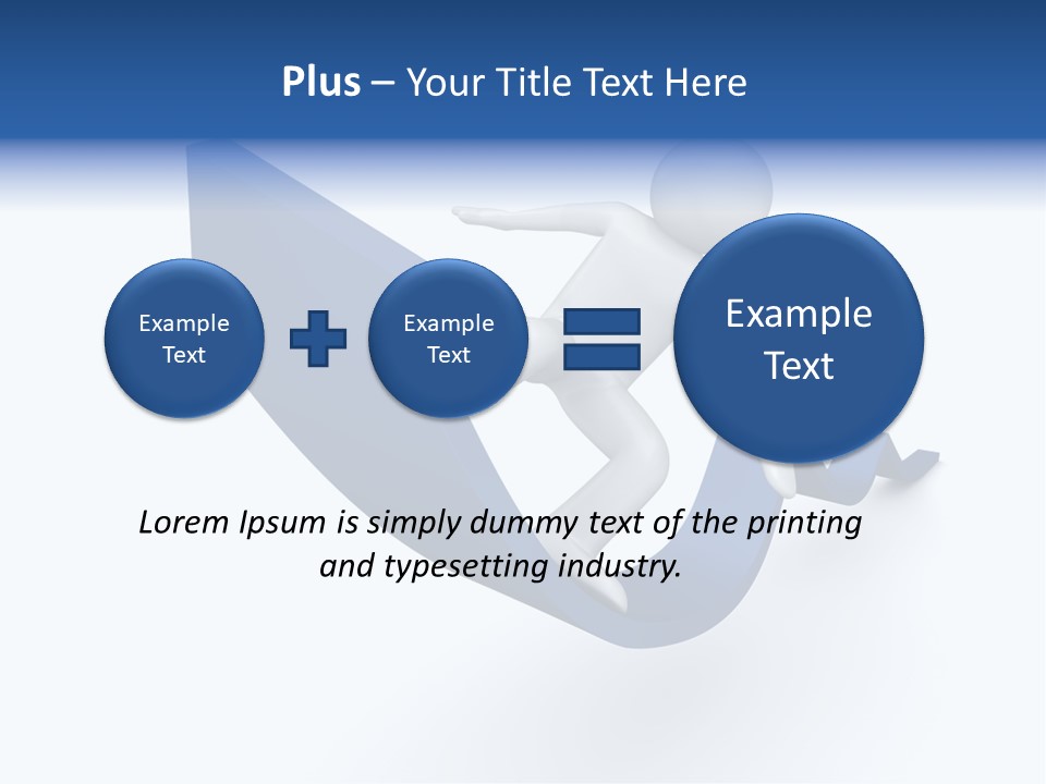 A Person Is Climbing Up A Blue Arrow PowerPoint Template