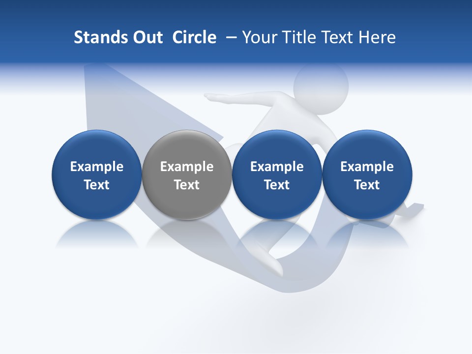 A Person Is Climbing Up A Blue Arrow PowerPoint Template