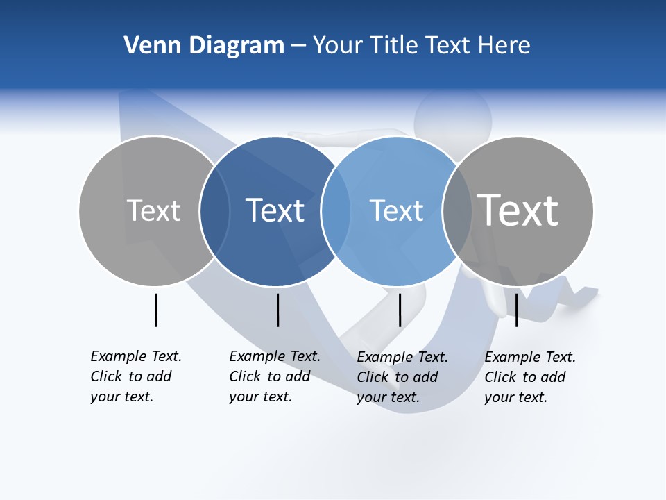 A Person Is Climbing Up A Blue Arrow PowerPoint Template