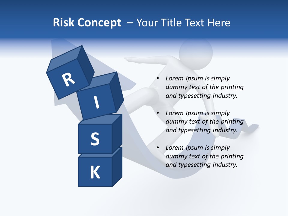 A Person Is Climbing Up A Blue Arrow PowerPoint Template