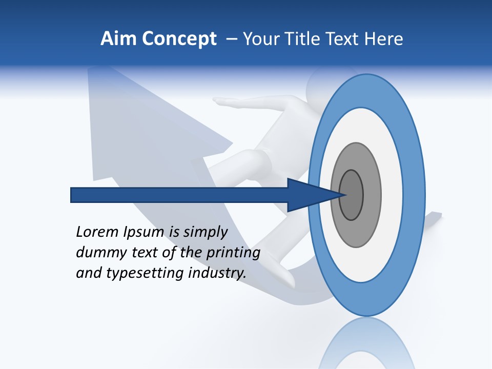 A Person Is Climbing Up A Blue Arrow PowerPoint Template