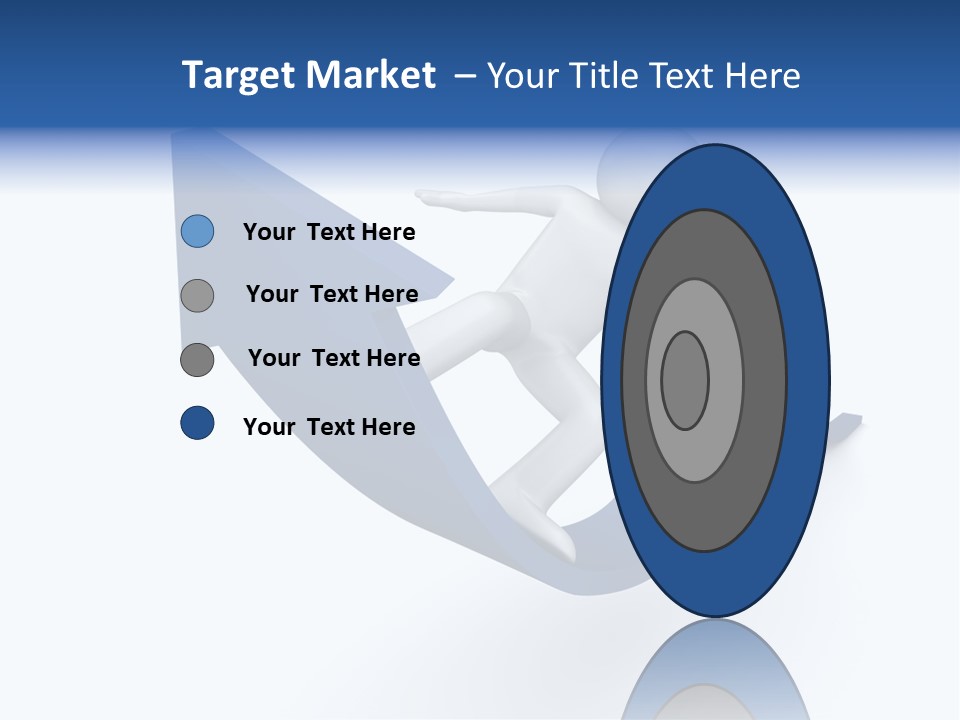 A Person Is Climbing Up A Blue Arrow PowerPoint Template