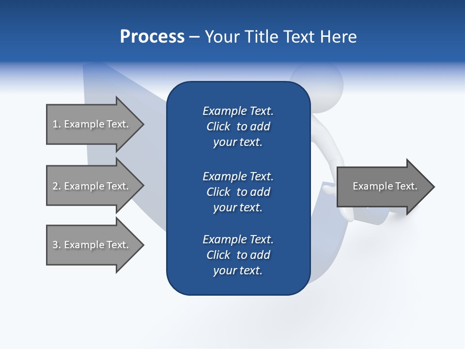 A Person Is Climbing Up A Blue Arrow PowerPoint Template
